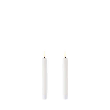 Uyuni LED Stagelys, Nordic White, Smooth, 2-pack, Ø2,3 x H15 cm