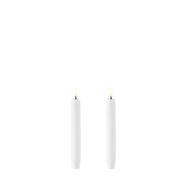 Uyuni LED Stagelys, Nordic White, Smooth, 2-pack, Ø2,3 x H15 cm