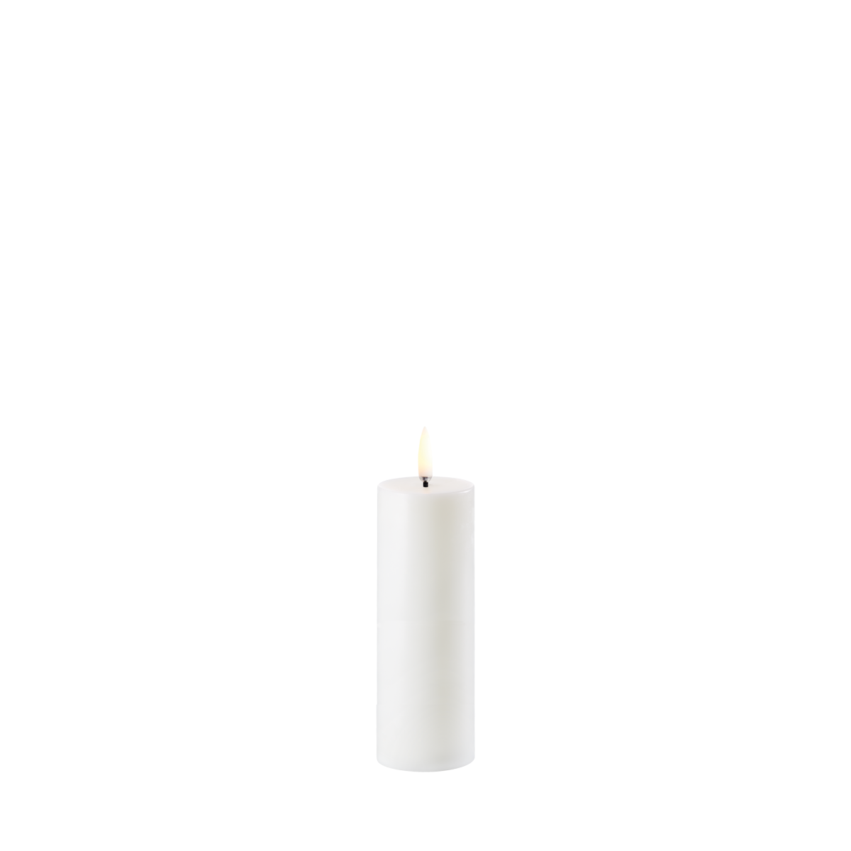 Uyuni LED Bloklys, Nordic White, Smooth, Ø5 x H14,5 cm