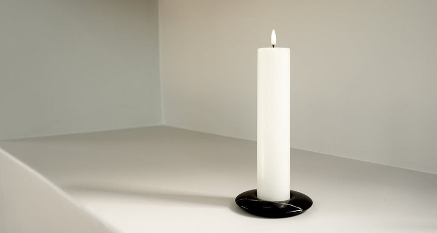 Uyuni LED Bloklys, Nordic White, Smooth, Ø4,8 x H22 cm