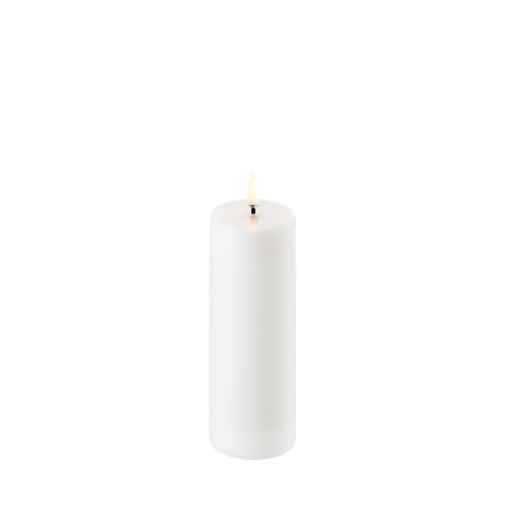 Uyuni LED Bloklys, Nordic White, Smooth, Ø5,8 x H15 cm
