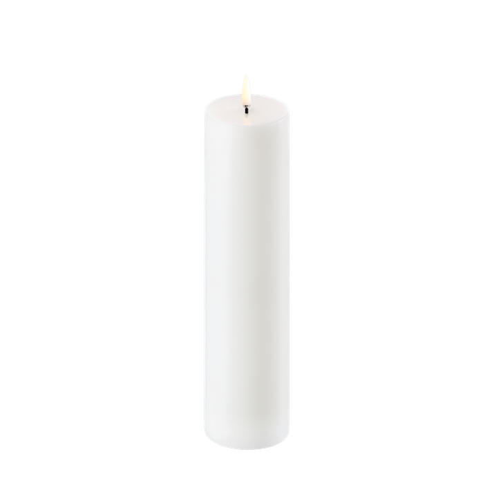 Uyuni LED Bloklys, Nordic White, Smooth, Ø5,8 x H22 cm