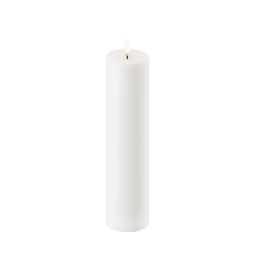 Uyuni LED Bloklys, Nordic White, Smooth, Ø5,8 x H22 cm