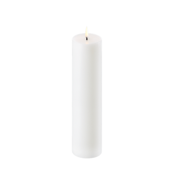 Uyuni LED Bloklys, Nordic White, Smooth, Ø5,8 x H22 cm