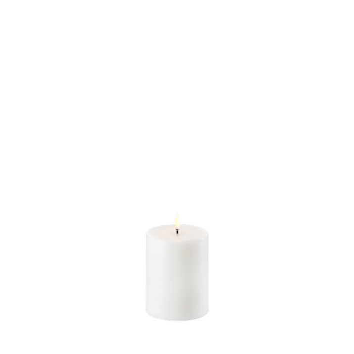 Uyuni LED Bloklys, Nordic White, Smooth, Ø7,8 x H10 cm