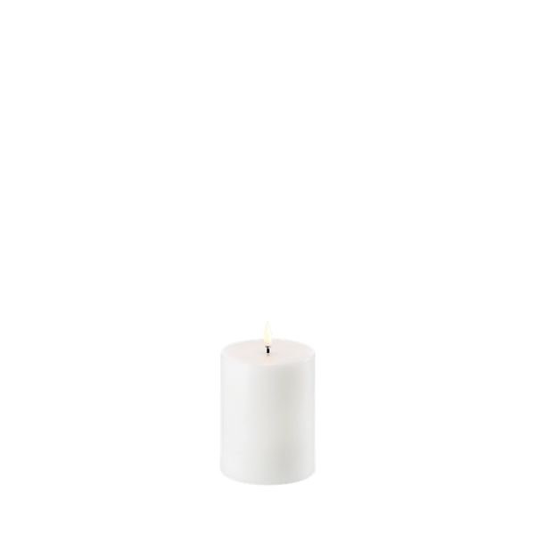 Uyuni LED Bloklys, Nordic White, Smooth, Ø7,8 x H10 cm
