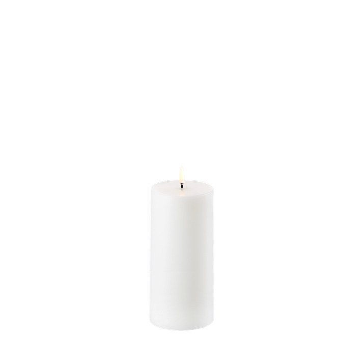 Uyuni LED Bloklys, Nordic White, Smooth, Ø7,8 x H15 cm