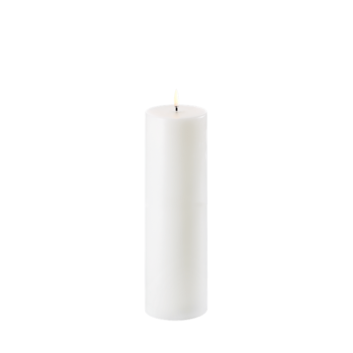 Uyuni LED Bloklys, Nordic White, Smooth, Ø7,8 x H25 cm
