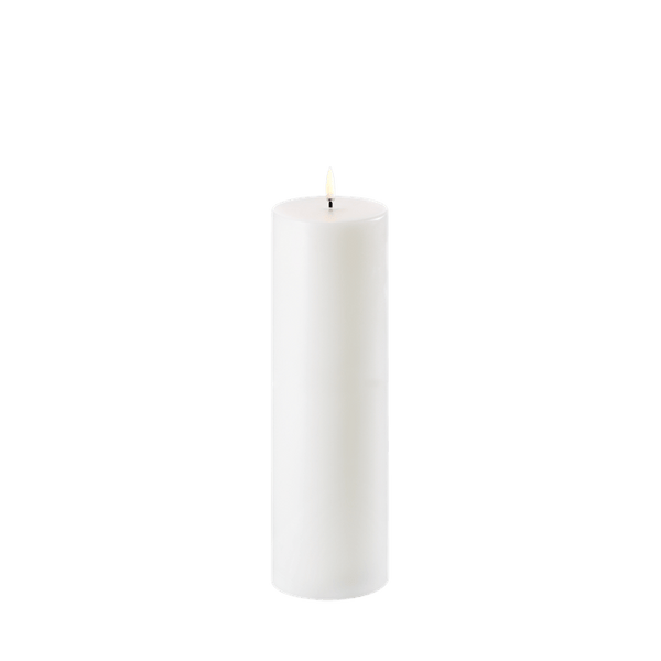Uyuni LED Bloklys, Nordic White, Smooth, Ø7,8 x H25 cm