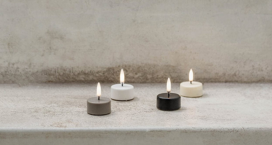 Uyuni LED Fyrfadslys, Nordic White Wax, Smooth, Ø4 x H2,1 cm