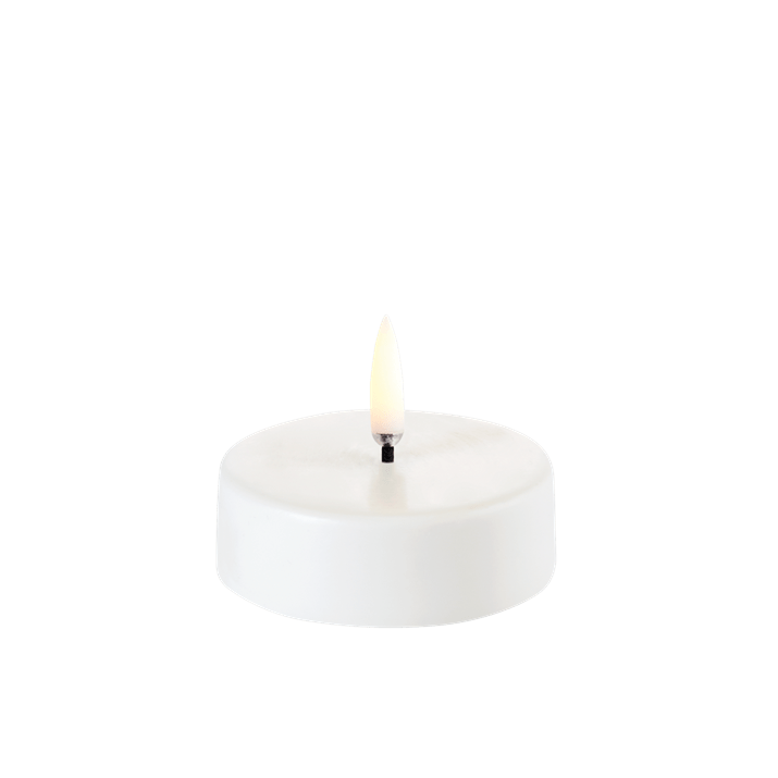 Uyuni LED Fyrfadslys Maxi, Nordic White Wax, Smooth, Ø6,1 x H2,2 cm