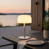 Nordic Flame Trådløs LED Bordlampe – 26 cm Sølv farve - inkl fjernbetjening.