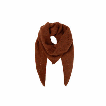 Black Colour Dell Knitted Mini Scarf - Camel