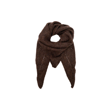 Black Colour Dell Knitted Mini Scarf - Mocca