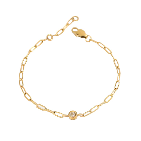 Zirkon Papirklips Armbånd 18K Guldbelagt | muun studios | Køb online hos Moster D – Hurtig levering